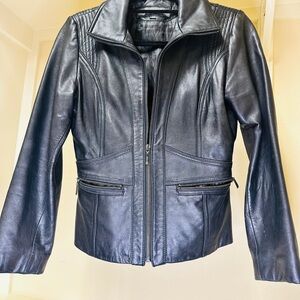 Kenneth Cole Women's Black Leather Jacket